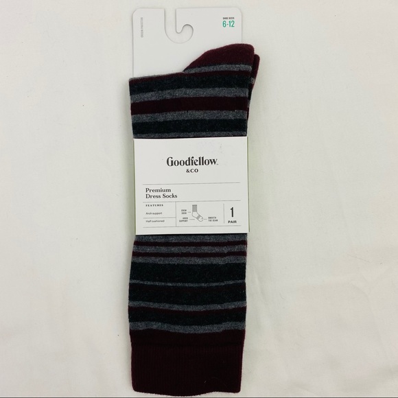 Goodfellow Men's Premium Striped Crew Dress Socks - Picture 2 of 7